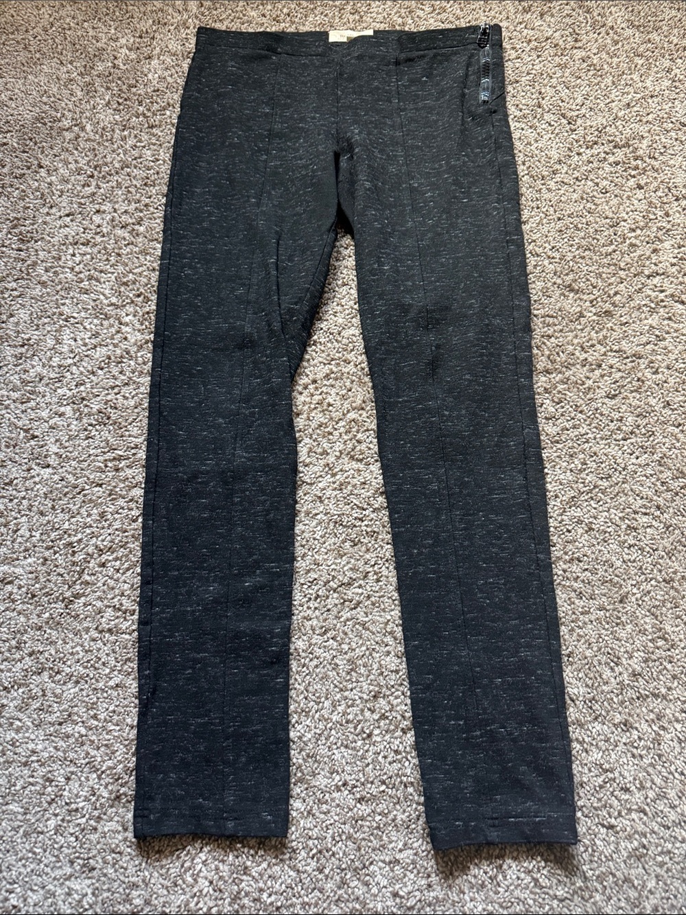 Women's Dark Heather Black Stretch Ponte Leggings